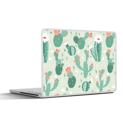 Produktbild von MuchoWow® Laptop Aufkleber Sticker Cover Kaktus - Muster - Blume 36.5x27.5 cm - Laptop-Sticker
