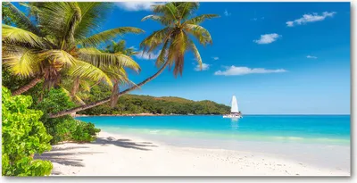 Produktbild von Tulup® Leinwandbild -100x50 cm - Wandkunst - Drucke auf Leinwand - Leinwanddruck  - Landschaften - Mehrfarbig - Tropischer Strand