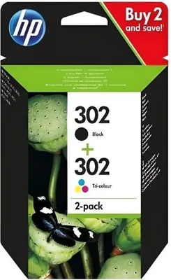 Immagine prodotto di Cartucce d'inchiostro HP 302, nero e tre colori, autentiche X4D37AE, confezione da 2, per HP DeskJet 2130/3630 e HP OfficeJet 3830