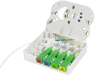Produktbild von LogiLink FB4SC40 - FTTH-Anschlußbox 4x SC/APC mit 40 m Verlegekabel