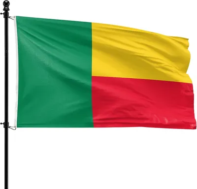 Productafbeelding van Vlag van Benin, 90 x 150 cm, polyester, geschikt voor vlaggenmast