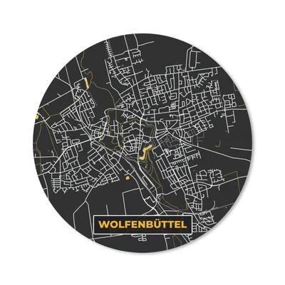Produktbild von MuchoWow® Mauspad Mousepad Gold - Deutschland - Karte - Stadtplan - Wolfenbüttel 40x40 cm - Mousepads - Maus Mat - Pad - Mausunterlage - Schreibtisch Accessoires