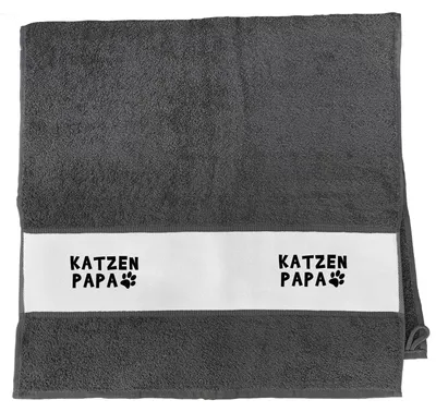 Produktbild von Huuraa Handtuch Katzenpapa Tapse 50x100cm Graphite Baumwolle Handtuch Geschenkidee