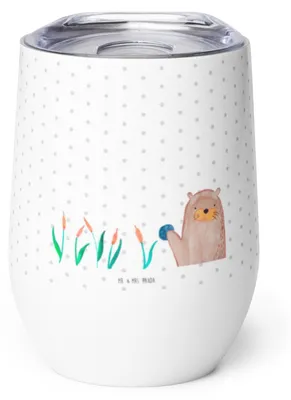 Produktbild von Mr. & Mrs. Panda thermosbecher Otter Stein - Weiß - Geschenk, Seeotter See, Isolierbecher, Pflanzen, Neugierig, kaffee tasse, Grüßen, Thermobecher, Thermo Becher