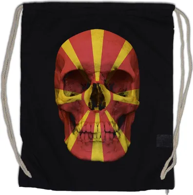 Produktbild von Urban Backwoods Classic Macedonia Skull Flag, Turnbeutel, Farbe: Schwarz