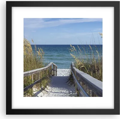 Produktbild von Gerahmtes Poster - Schwarzer Rahmen - Strand Düne Strecke - 30x30 cm - Wand Bild - Wanddeko - Wandbilder - Kunstposter - Wandposter - Bilderrahmen - Bilder - Kunstdruck - Wandbild - P2BAC30x30-4180
