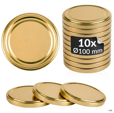 Zdjęcie produktu dla SUPERBUTELKI - 10x zakrętki wieczka fi 100 mm ZŁOTA do słoików, słoika, słojów