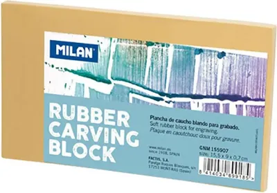 Produktbild von Milan Gummi Carving Block Gravurplatte Mittlere Größe 15.5x9x0.7 Cm Durchsichtig  Durchsichtig One Size