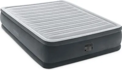 Produktbild von INTEX, Luftmatratze, Dura-Beam, Deluxe Comfort Plush, Queen-Size, 152x203x46 cm, 272 kg, PVC, Grau, Fiber-Tech, mit Tragetasche