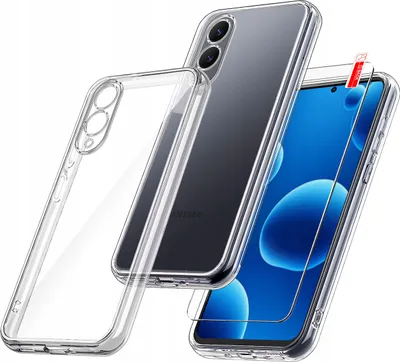 Immagine prodotto di Custodia per Samsung S25 EDGE RINFORZATA IN SILICONE TRASPARENTE + Vetro