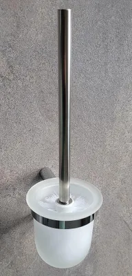 Produktbild von Mindora WC-Bürste mit Wandhalter Milchglas verchromt Badserie OBI