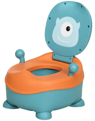 Produktbild von T?pfchen fš¹r Babys von 6šC36 Monaten, au?erirdisch geformtes T?pfchen mit Deckel und rutschfester Oberfl?che, 35,6 x 35,7 x 22,2 cm, Blau