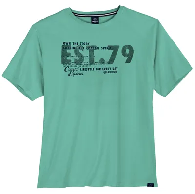 Produktbild von Lerros Übergrößen T-Shirt türkis Frontprint modisch