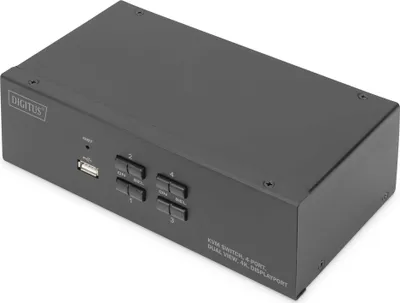 Image de DIGITUS KVM-Switch 4 ports double affichage, 4K, Display-Port