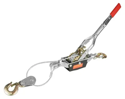 Handhebel-Stahldrahtratel 2 t, Doppelhaken, Ratschensystem