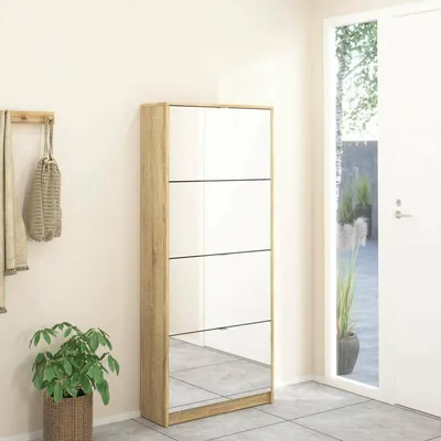 Immagine prodotto di Dmora Scarpiera Aepytus 24.05x70.3x162h cm Marrone Quercia, 24 Paia 4 Ante
