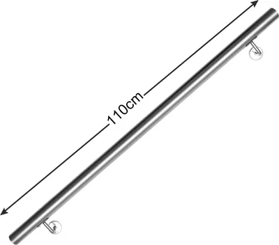 Immagine prodotto di Aopunly corrimano in acciaio inox ringhiera scale 110 cm materiale di montaggio corrimano a parete staffa a muro ringhiera interna ed esterna