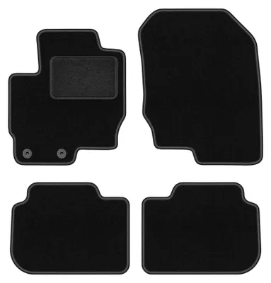 Zdjęcie produktu dla Dywaniki samochodowe welurowe LUX do: Mitsubishi Colt VII (2008-2012, hatchback) czarne, z mocowaniami