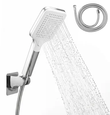 Produktbild von eluno Handbrausen Set, inkl. Brauseschlauch und Wandhalterung, weiß