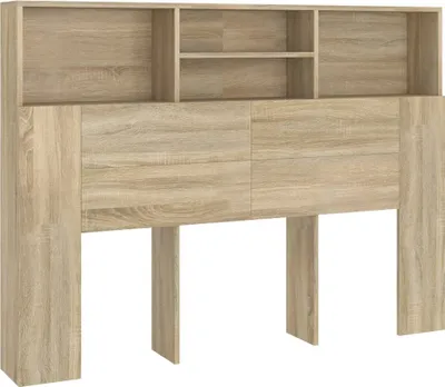 Immagine prodotto di Testiera con ripiani in rovere Sonoma 140x19x103,5 cm