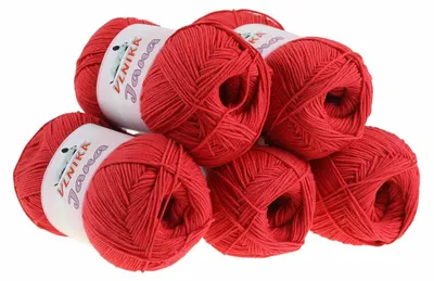 5 x 100g Strickgarn Jana rot