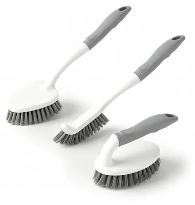 Schrubbbürsten-Set, 3-teilig, mit steifen Borsten, für Fugen & Fliesen