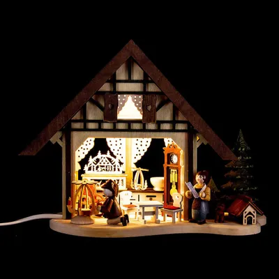 Produktbild von Lichterfachwerkhaus Weihnachtsstube (17cm) von RATAGS Holzdesign
