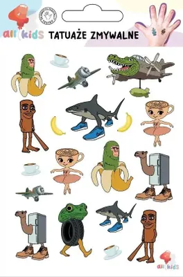 Produktbild von Temporäre Tattoos für Kinder, Brainrot Cappuccina...