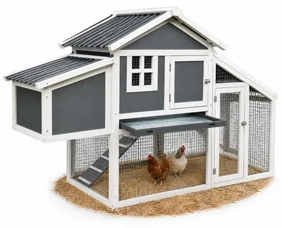 Produktbild von Geflügelstall mit Nestbox Kleintierkäfig & Auslauf Holz wetterfest