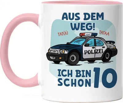 Produktbild von Aus Dem Weg Ich Bin Schon 10 Tasse Rosa Happy Birthday Tatü Tata Leben 10. Geburtstag Alles Gute Geburtstagsparty