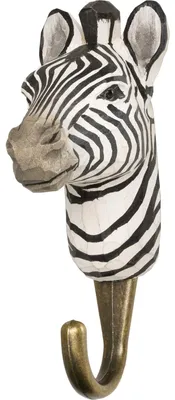 Produktbild von Wildlife Garden Decohook Wandhaken Zebra (handgeschnitzt)