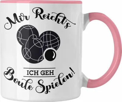 Produktbild von Trendation - Boule Tasse Geschenk Boule-Spieler Geschenkidee Spruch Mir Reichts Ich Geh Boule Spielen (Rosa)