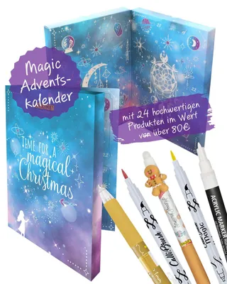 Produktbild von Adventskalender 2026 I Kreativ Kalender Teenager Mädchen Jungen und Erwachsene I Schrein-Adventskalender mit Zauberstiften Radierstiften I Magic