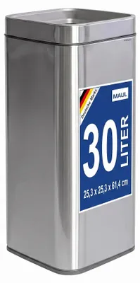 Produktbild von MAUL Abfallbehälter MAULprime 30 l Edelstahl 25.1 x 25.1 x 60.4 cm silber