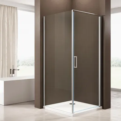 Produktbild von Duschkabine Eckdusche EX416S - Nano Echtglas - 6 mm - 80 x 80 x 195 cm