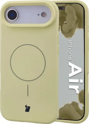 Produktbild von Silikon Handyhülle mit Magnetring für iPhone Air, Bizon Soft Case Magnetic, Hellgelb