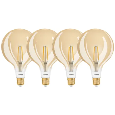 Produktbild von LEDVANCE Smart+ 6W E27 2400K 680LM 4PACK LED-Kugel, Sockel E27, 6 Watt, Warmweiß, 2400 K, dimmbar, Amazon Alexa / Google Home,6kWh/1000h