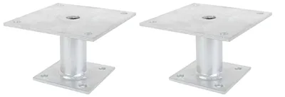 Zdjęcie produktu dla Alberts 2 x wsporniki słupków, płyta 150x100 mm, rura Ø 42 mm, ocynkowana ogniowo, do przykręcenia