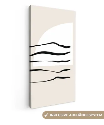 Produktbild von MuchoWow® - Leinwandbilder - Abstrakt - Linie - Pastell, Wandbild, Wanddeko Bilder Wohnzimmer, 20x40 cm