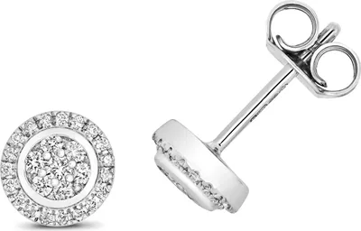 Produktbild von Wunderschöne 9 Karat (375) Weißgold Damen - Diamant Paar Ohrstecker Brillant-Schliff 0.26 Karat H - I1 - 6mm*6mm; TRS15713