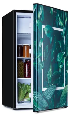 Image de KLARSTEIN CoolArt - Combiné réfrigérateur-congélateur, réfrigérateur avec 2 niveaux de refroidissement, façade design, thermostat avec 5 niveaux, 0 à 10 ° C, capacité 79 litres - design forêt
