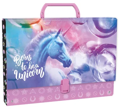 Produktbild von A4 4,5 cm Einhorn-Mappe mit Griff 15 Derform