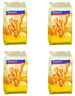 Image de Bâtonnets de biscuits au fromage suisse Roland Swiss Twist 100g, paquet de 4