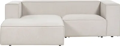 Produktbild von BELIANI Ecksofa Beige Stoff L-förmig 2-Sitzer Sofa mit Chaiselongue Rechtsseitig Wohnzimmermöbel Modern Wohnzimmer Ausstattung Wohnecke Sitzecke