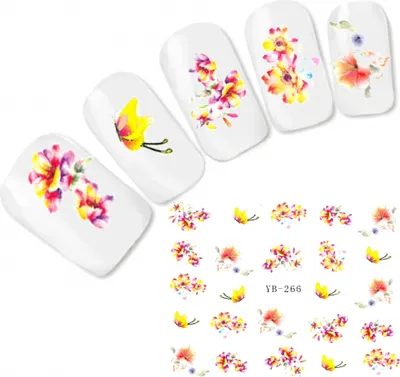 Produktbild von Tattoo Nail Art Blumen Schmetterling Aufkleber Nagel Sticker