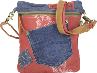 Produktbild von Sunsa Damen Tasche Umhängetasche kleine Schultertasche Handtasche aus Canvas & Jeans blau 52244