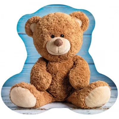 Image de Coussin en forme d'ours en peluche, 37 x 36 cm