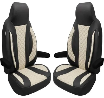 Productafbeelding van Kampeerwagen stoelhoezen en beschermhoezen voor Carado T 345 | Precisiepassende stoelhoezen voor de voorstoelen | Geschikt voor halfintegraal, bestelwagen en alkoven modellen | Stoelhoezen voor bestuurders- en passagiersstoel