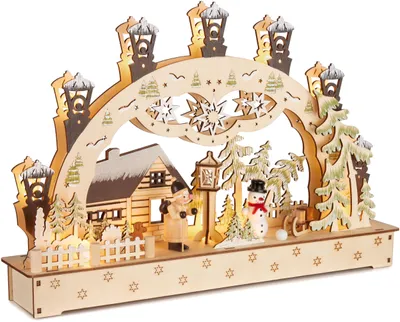 3D-Lichtbogen LED, Holz, 27x40x7,5 cm, handbemalt