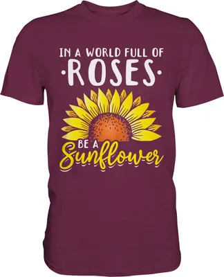 Produktbild von Sonnenblumen Motivation T-Shirt Gärtner Geschenk – Burgundy / L